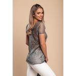 Tricou Scurt Tricotat, Gri