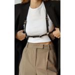 Centura Ham Cu Inele Metalice, Art2142, Neagra