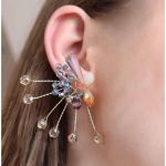 Cercei Eleganti In Forma De Buchet De Flori, Art377, Multicolor