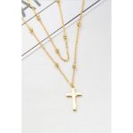 Colier Cu Pandantiv Cu Cruce, Art2126, Culoare Aurie