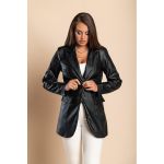 Geaca Din Imitatie De Piele,  Neagra
