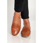 Mocasini Eleganti Cu Imprimeu Crocodil, Camel