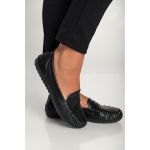 Mocasini Eleganti Cu Imprimeu Crocodil, Negri