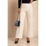Pantaloni Eleganti Cu Nasturi, Crem