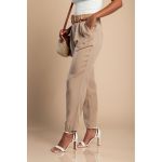 Pantaloni Lungi Cu Centura Decorativa, Bej