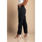 Pantaloni Lungi Cu Centura Decorativa, Negri