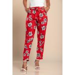 Pantaloni Lungi Din Bumbac Cu Imprimeu Floral, Rosii