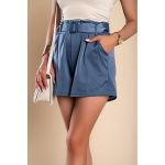 Pantaloni ScurÈ›i Din ImitaÈ›ie De Satin, Albastru
