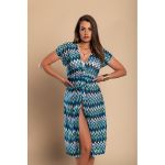 Rochie De Plaja Cu Imprimeu, Albastra