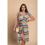Rochie De Plaja Cu Imprimeu, Multicolor