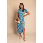 Rochie Maxi Cu Imprimeu Floral, Albastru Deschis