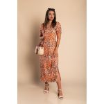 Rochie Maxi Cu Imprimeu Floral, Portocaliu
