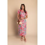 Rochie Maxi Cu Imprimeu Floral, Roz