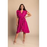 Rochie Midi Cu Imprimeu Buline, Fucsia