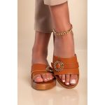 Sandale Cu Detaliu Decorativ, Camel