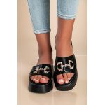 Sandale Cu Detaliu Decorativ, Negre