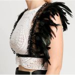 Sutien Cu Bretele Elastice Cu Pene, Negru