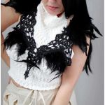 Sutien Din Dantela Si Pene, Art2297, Negru