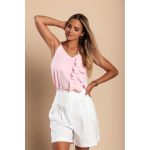 Tricou Cu Volane, Roz Deschis