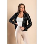Blazer Elegant Din ImitaÈ›ie De Satin, Negru
