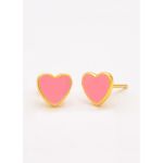Cercei Mini In Forma De Inima, Culoare Roz