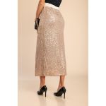 Fusta Midi Cu Paiete, Culoare Aurie