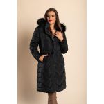 GeacÄƒ LungÄƒ De IarnÄƒ Cu GlugÄƒ Plus Size, NeagrÄƒ