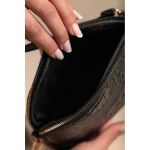 Geanta Mica Cu Imprimeu Piele De Crocodil, Neagra