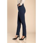 Pantaloni Eleganti Cu Talie Elastica, Albastru Inchis