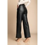 Pantaloni Fashion Din Imitatie De Piele, Negri