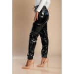 Pantaloni Latex Cu Buzunare, Negri