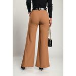 Pantaloni Lungi Eleganti Cu Centura Solarina, Camel