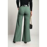 Pantaloni Lungi Eleganti Cu Centura Solarina, Masliniu