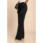 Pantaloni Lungi Eleganti Cu Picior Drept, Negri