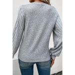 Pulover Cu Maneci Striate, Gri