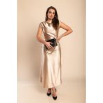 Rochie Dama Din Satin Artificial, Bej