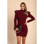 Rochie Mini Cu Perle Artificiale, Visiniu