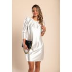 Rochie Mini ElegantÄƒ Din Imitatie De Satin, Alba