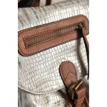 Rucsac Fashion Cu Model Piele De Crocodil, Alb