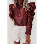 Top Elegant Cu Paiete, Visiniu