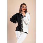 Top Lejer Cu Imprimeu Geometric, Alb