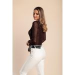 Top Semitransparent Cu Buline, Negru.