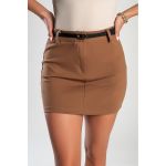 Fusta Mini Eleganta Cu Curea, Camel