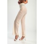 Pantaloni Din Material Transparent, Alb