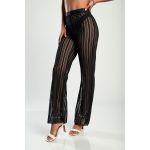 Pantaloni Din Material Transparent, Negri