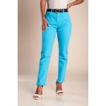 Pantaloni Skinny Din Bumbac, Turcoaz