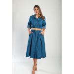 Rochie Midi Denim, Albastra