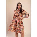 Rochie Mini ElegantÄƒ Cu Imprimeu, Bej