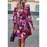 Rochie Mini ElegantÄƒ Cu Imprimeu, Liliac