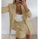 Set Elegant Blazer Si Pantalon, Bej